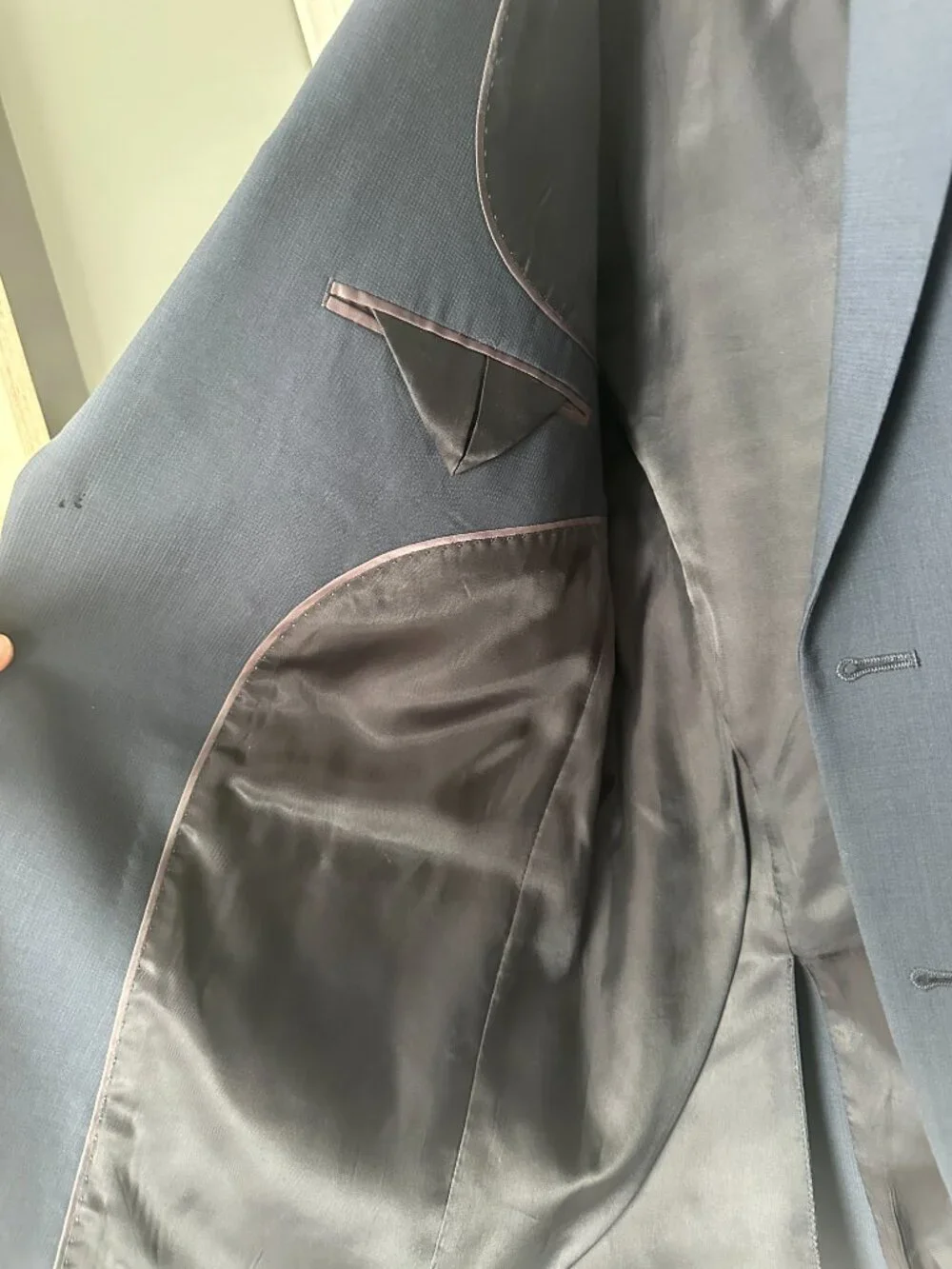 Mens Navy Blue Suit Coat
